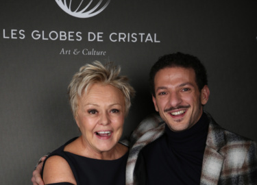 Muriel Robin et Vincent Dedienne - Backstage  © Rachid Bellak Pool  BestimageFor Germany call for price
Exclusive - The Cristal Globes Awards Ceremony 2018 at the Lido Parisian cabaret in Paris, France, February 12th 2018.